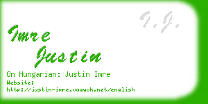 imre justin business card